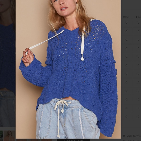 POL “ Stacy 3 “ POL Cable Knit Chenille Sweater with Drawstring Hood 65 - Picture 6 of 9